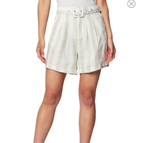 BLANKNYC Belted Striped Linen Shorts.Size 25 - Picture 2 of 14